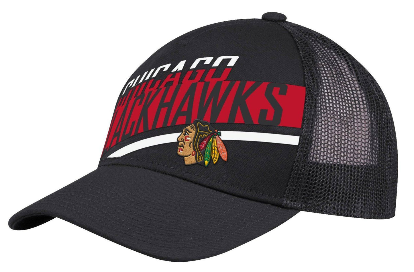 Men's Chicago Blackhawks Finished Goods Adjustable A-Frame Mesh Back Hat By Adidas