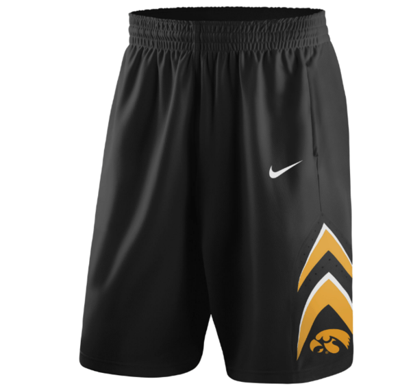Nike NCAA Iowa Hawkeyes Black On Court Replica Basketball Shorts
