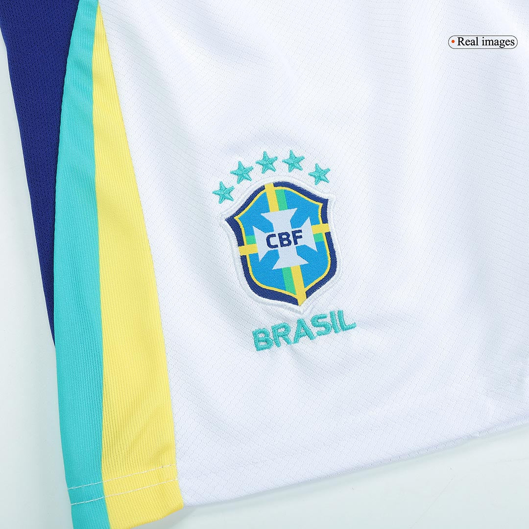 Kid's Brazil Away Football Shirt Kit(Jersey+Shorts) Copa America 2024