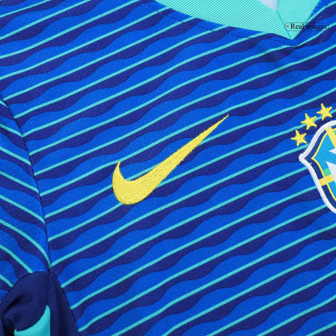 Kid's Brazil Away Football Shirt Kit(Jersey+Shorts) Copa America 2024