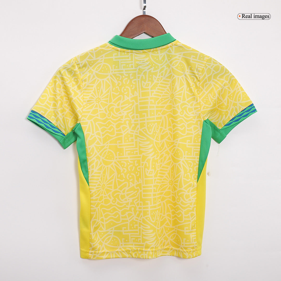 Kid's Brazil Home Football Shirt Kit(Jersey+Shorts+Socks) Copa America 2024