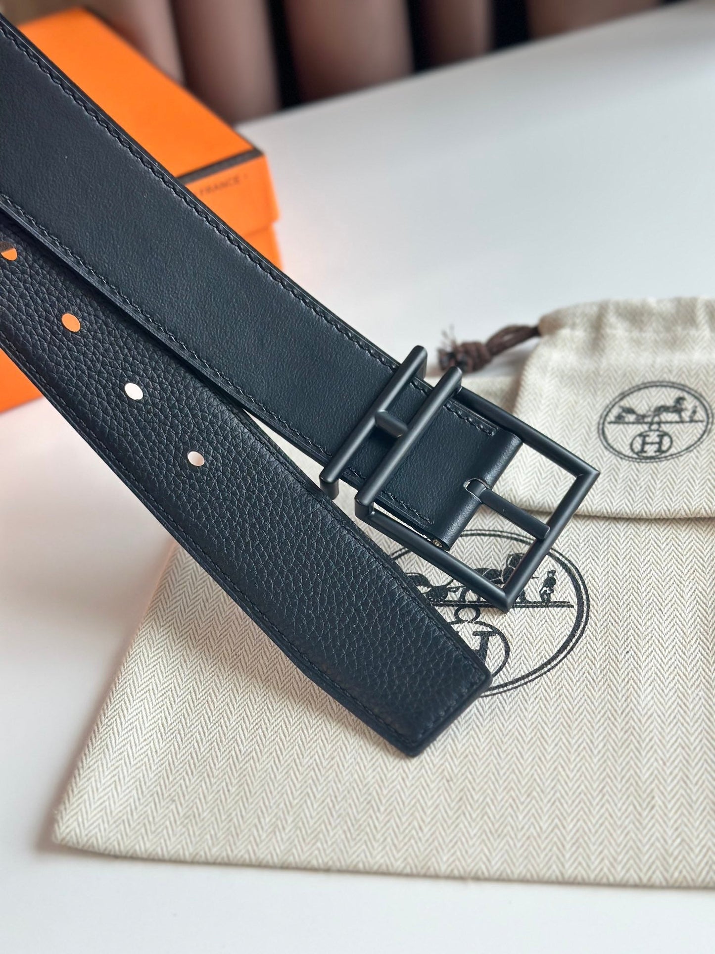 HM Nathan 40mm Belt Black Leather 187799
