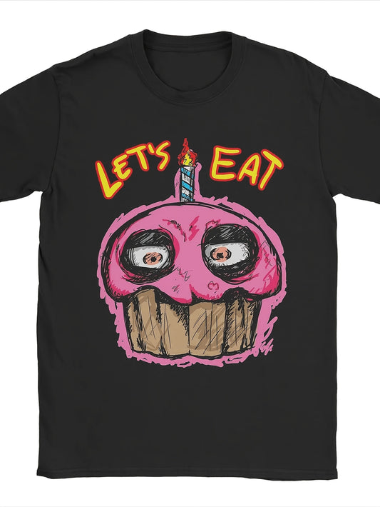 Casual Neck Design Anime Print Easter 3D Oversized Sports TrendyValentine's Day Gifts for Men 2026 | FN AF At Freddys Cupcake Funny Tee Shirt, Short Sleeve, Crew Neck, Casual SGraphic Featuring Summer Perfect Gift Unisex Classic Funny Retro YearRou