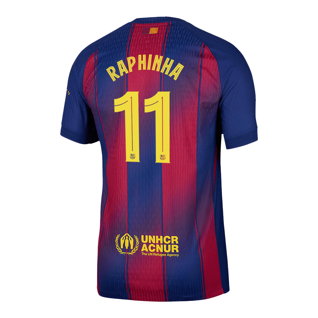 Player Version RAPHINHA #11 Barcelona Home Football Shirt 2025/26 Red&Blue - UCL