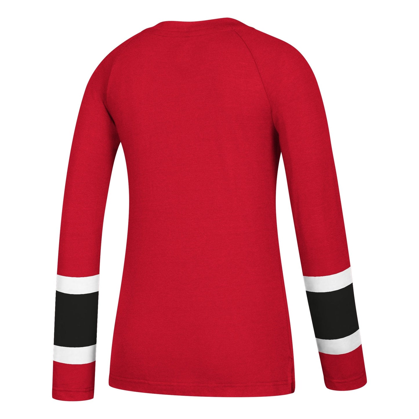 Women's Chicago Blackhawks adidas Red Long Sleeve Henley Tee