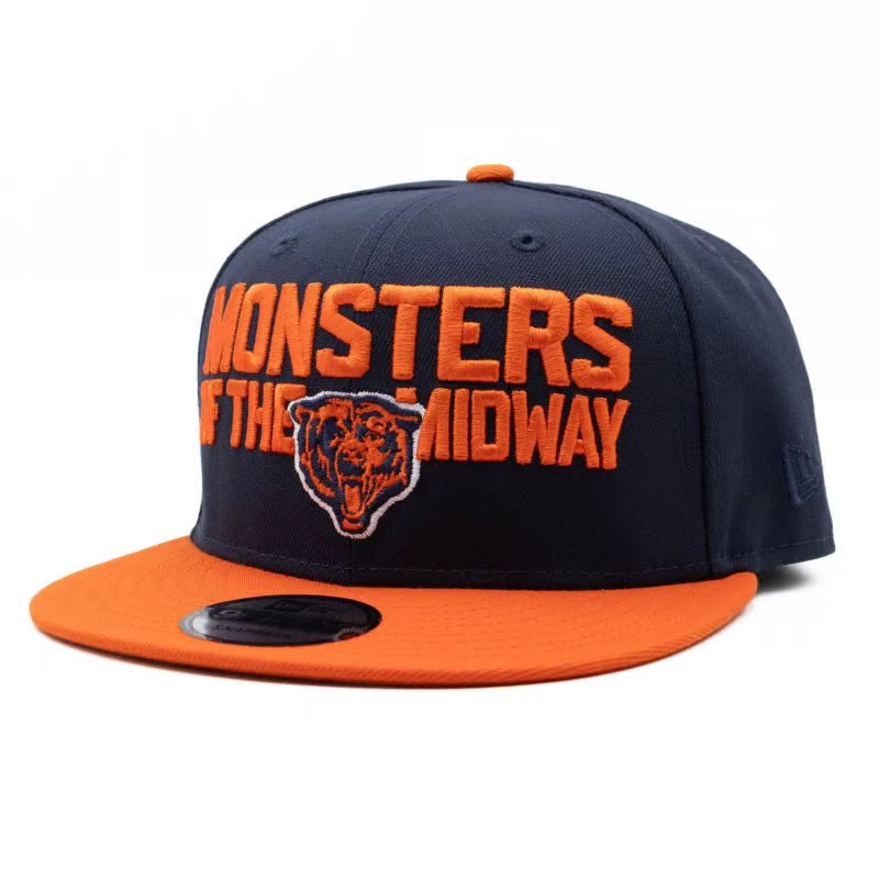 Chicago Bears New Era 2 Tone Navy Orange Monsters Of The Midway Adjustable Snapback Hat