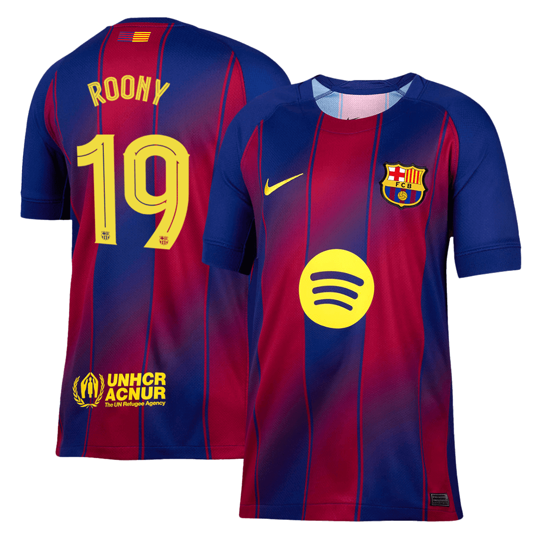 ROONY #19 Barcelona Home Football Shirt 2025/26 Red&Blue - UCL