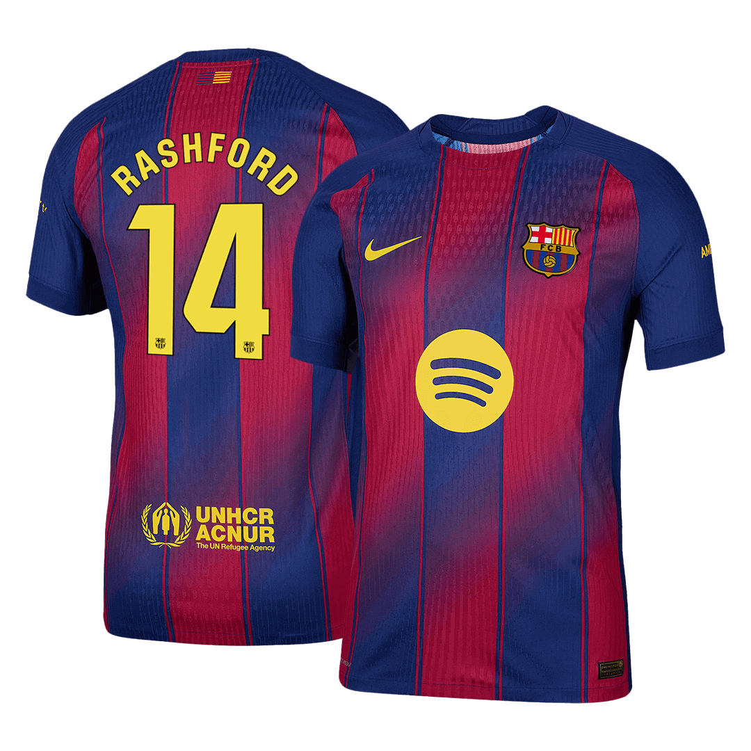 Player Version RASHFORD #14 Barcelona Home Football Shirt 2025/26 Red&Blue