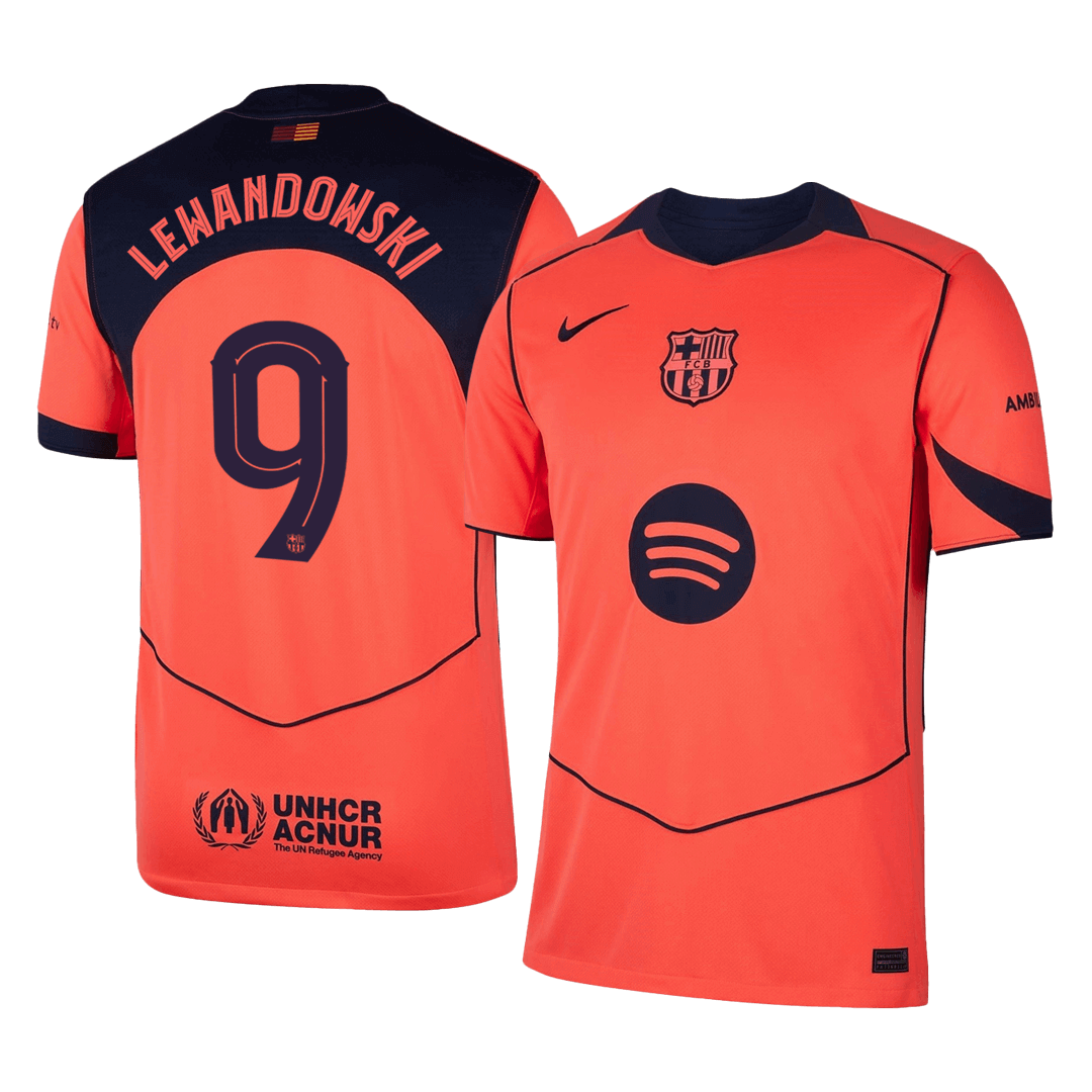 LEWANDOWSKI #9 Barcelona Third Away Football Shirt 2025/26—UCL