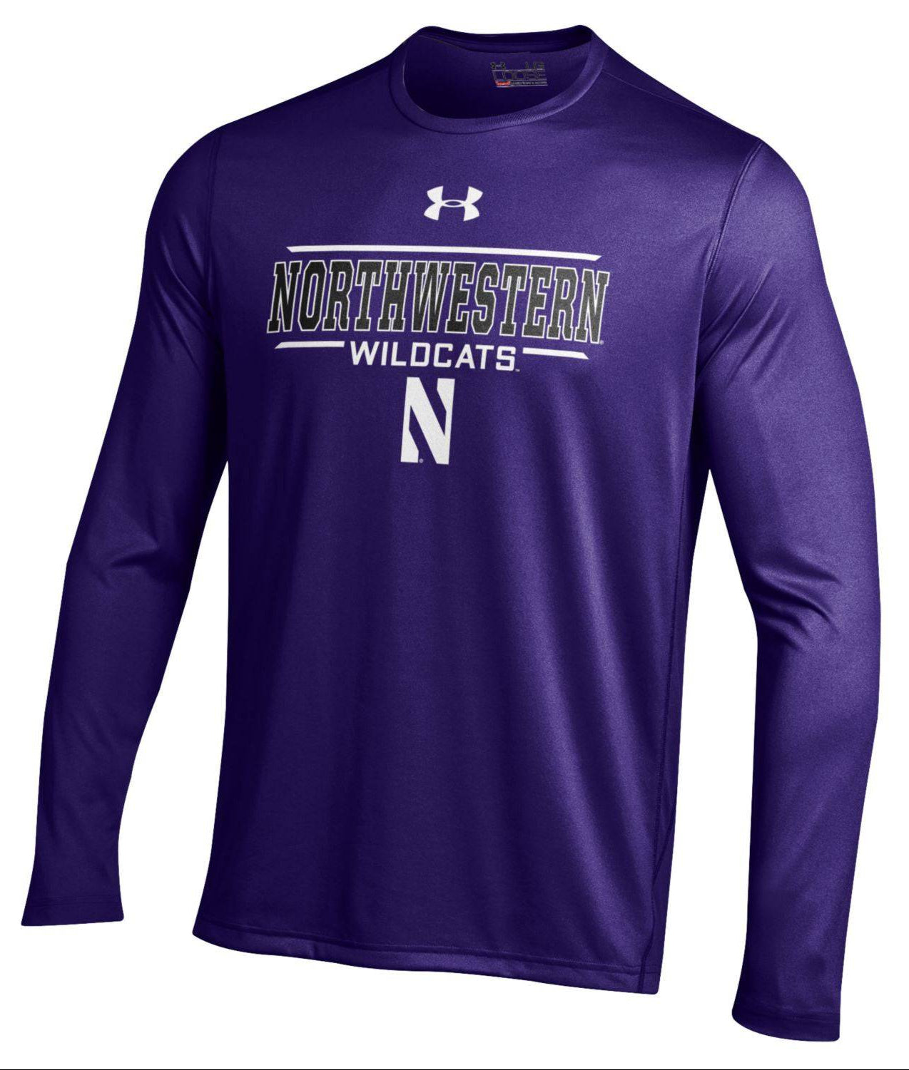 Men's NCAA Northwestern Wildcats Heatgear Purple Long Sleeve Tech Tee