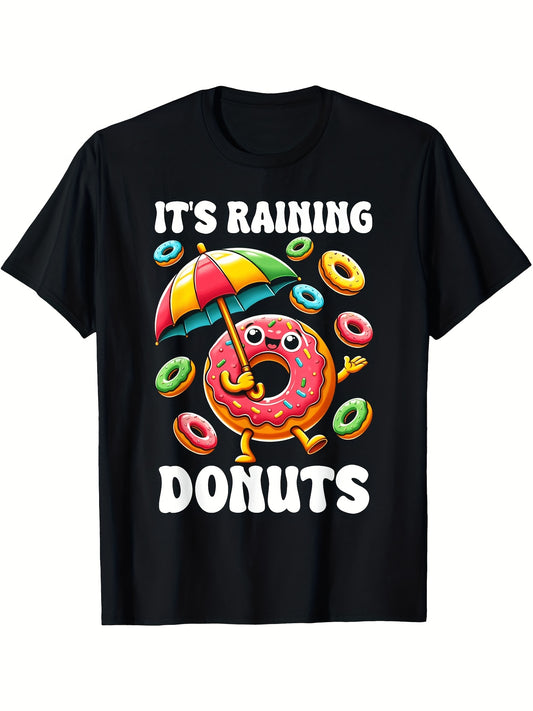 Summer 2026 Short-Sleeved Printed T-Shirt Featuring a Sprinkle Donut Design, Available in a Unisex Style for Both Men And Women, Made of 180G Fabric