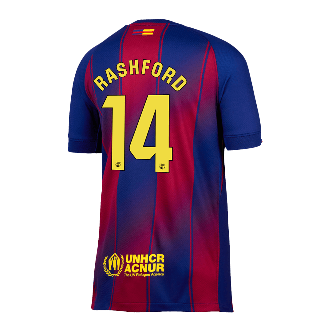 RASHFORD #14 Barcelona Home Football Shirt 2025/26 Red&Blue