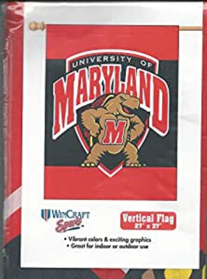 University of Maryland Terrapins Red/Black 27" x 37" Vertical Flag
