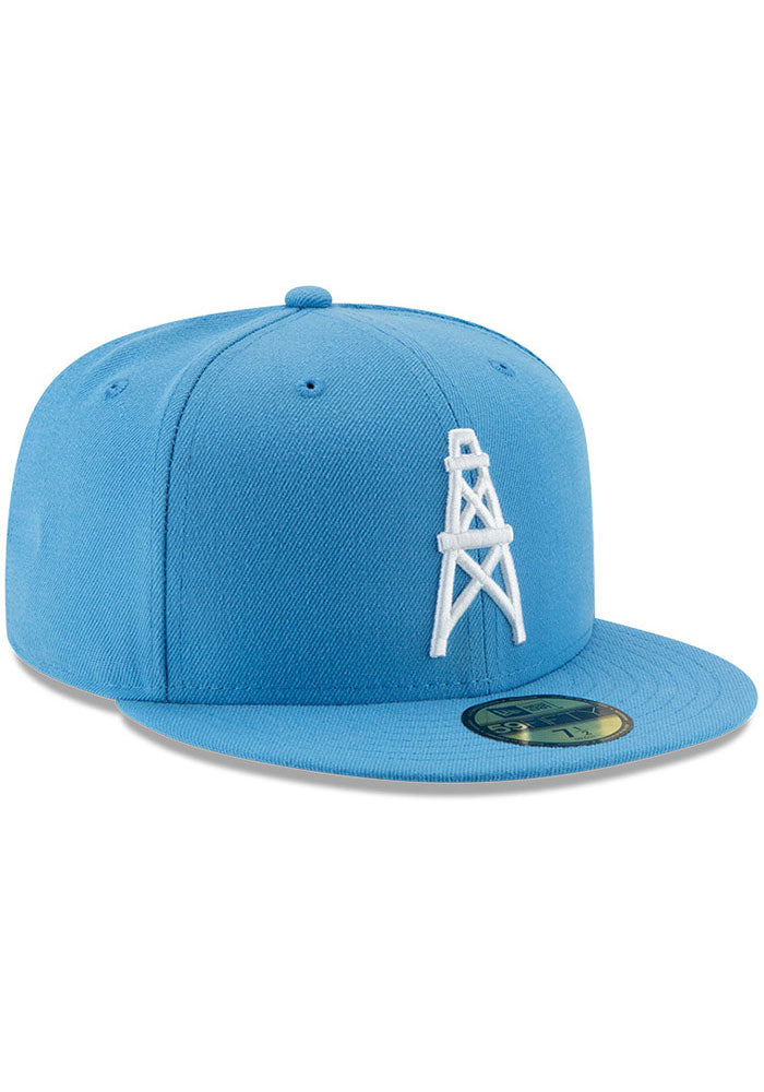 Mens Houston Oilers New Era Light Blue Bannerside 59FIFTY Fitted Hat