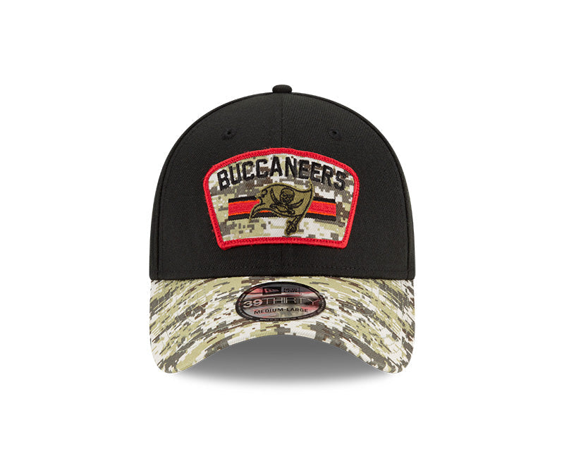 Men's Tampa Bay Buccaneers New Era Black 2021 Salute to Service Primary Logo 39THIRTY Flex Hat
