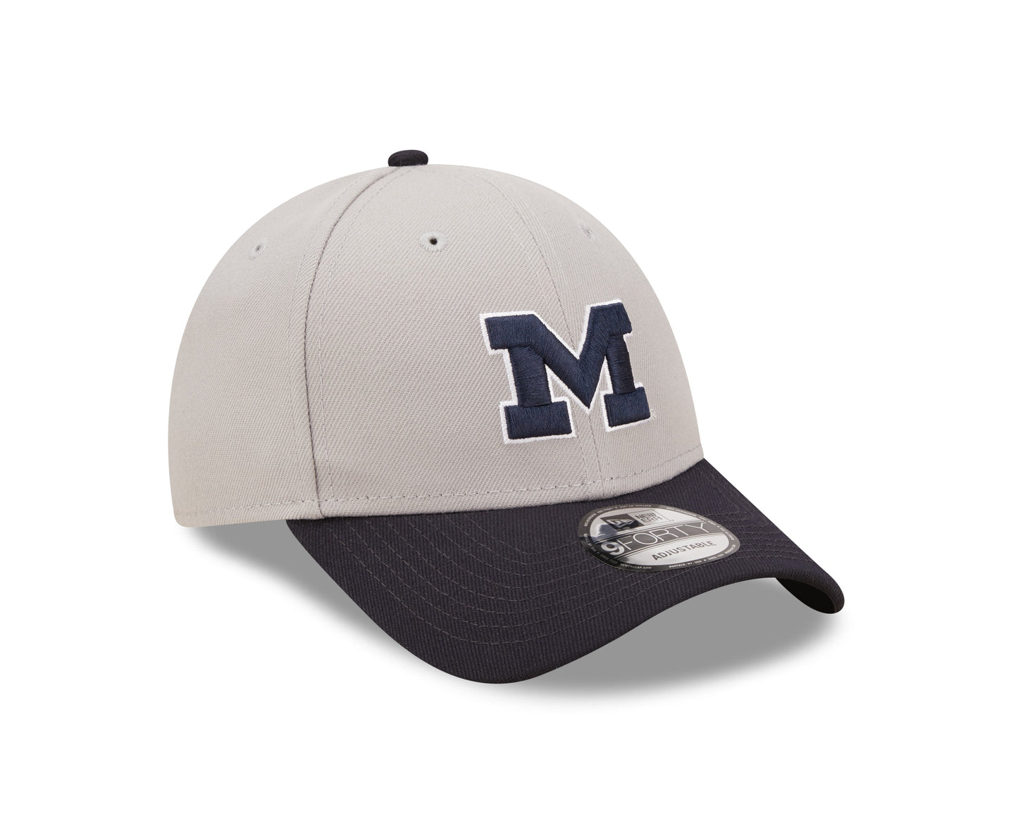 Michigan Wolverines Tide 2 Tone Gray/Navy NCAA New Era The League 9Forty Adjustable Hat