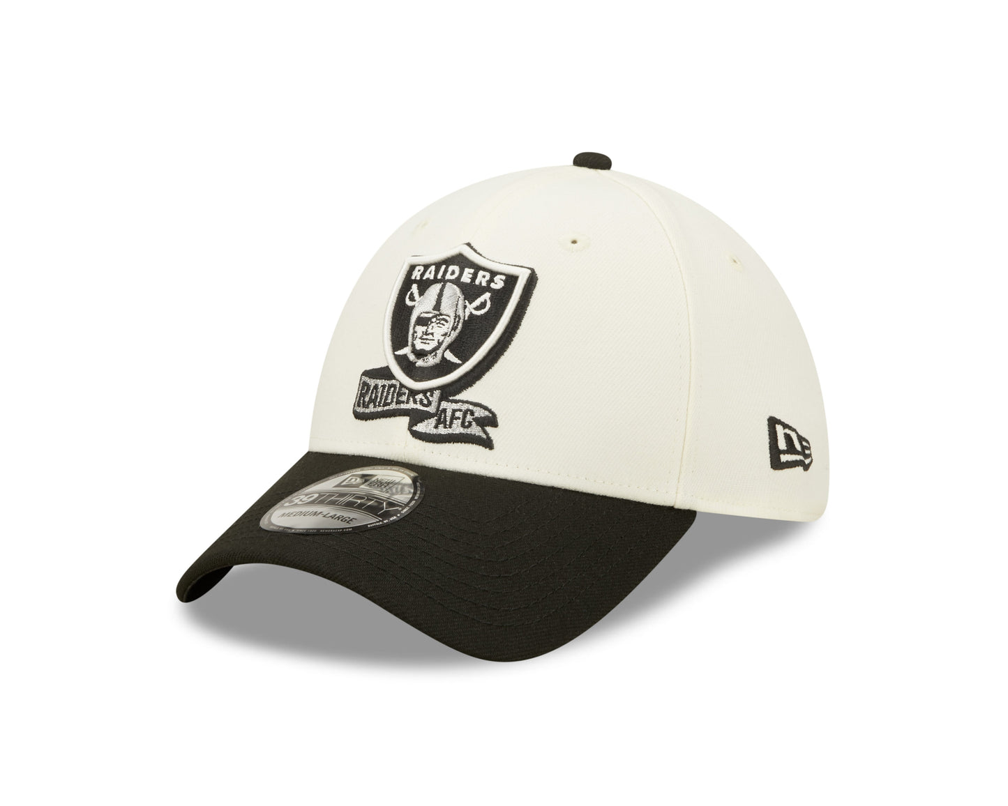 Men's Las Vegas Raiders New Era Cream/Black 2022 Sideline 39THIRTY Flex Hat