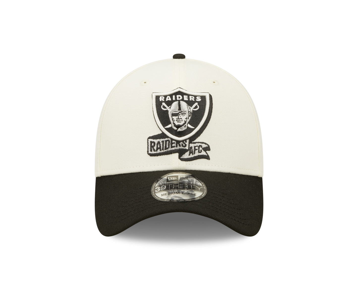 Men's Las Vegas Raiders New Era Cream/Black 2022 Sideline 39THIRTY Flex Hat