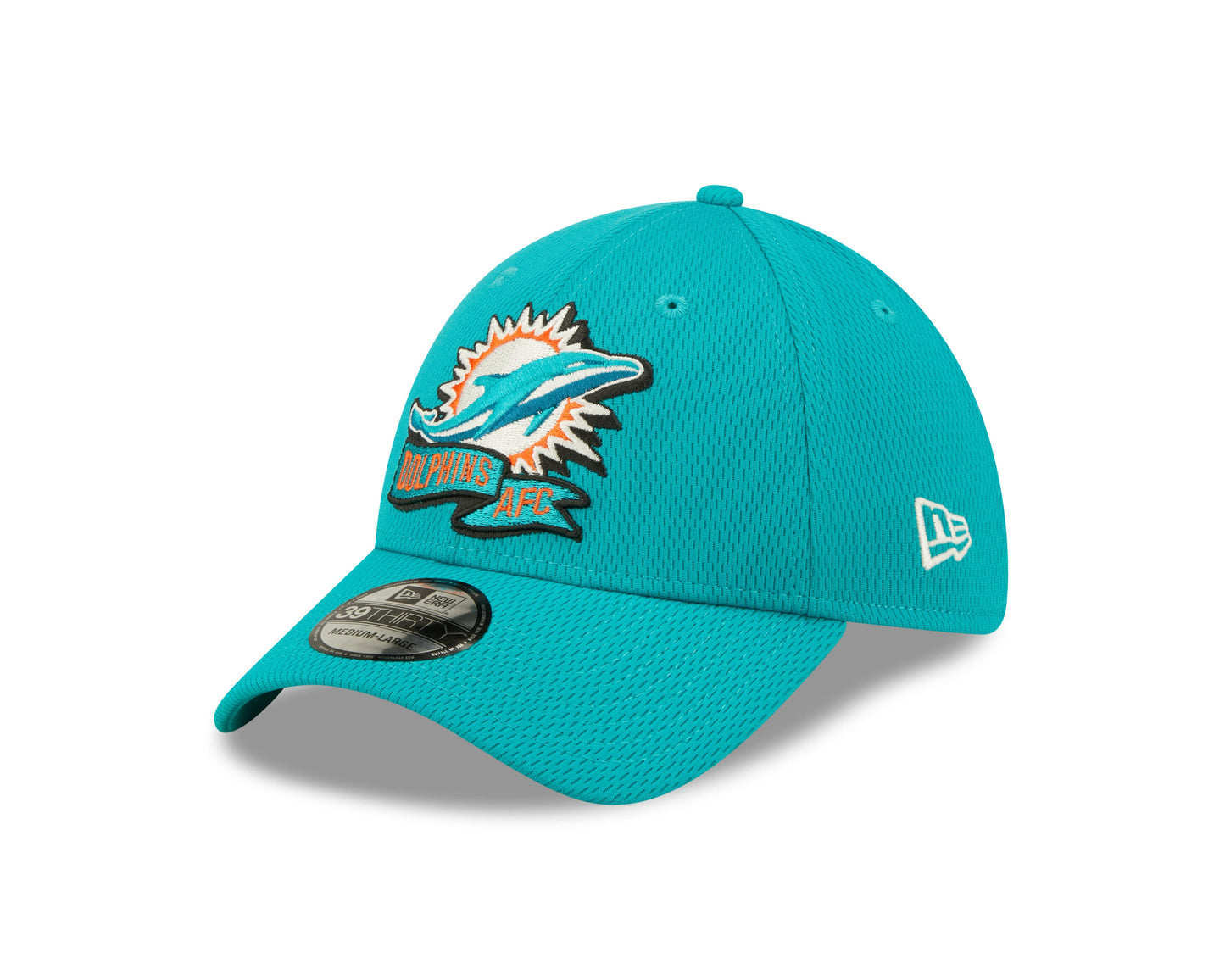 Men's Miami Dolphins New Era Aqua 2022 Sideline Coaches 39THIRTY Flex Hat