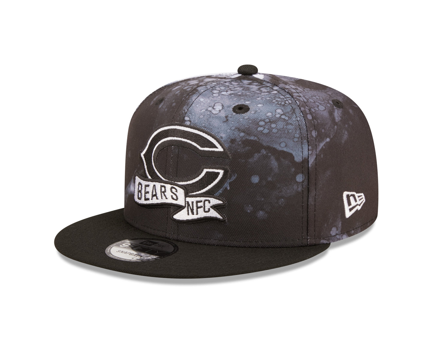 Men's Chicago Bears New Era Black Ink 2022 NFL Sideline Primary Logo 9FIFTY Snapback Adjustable Hat