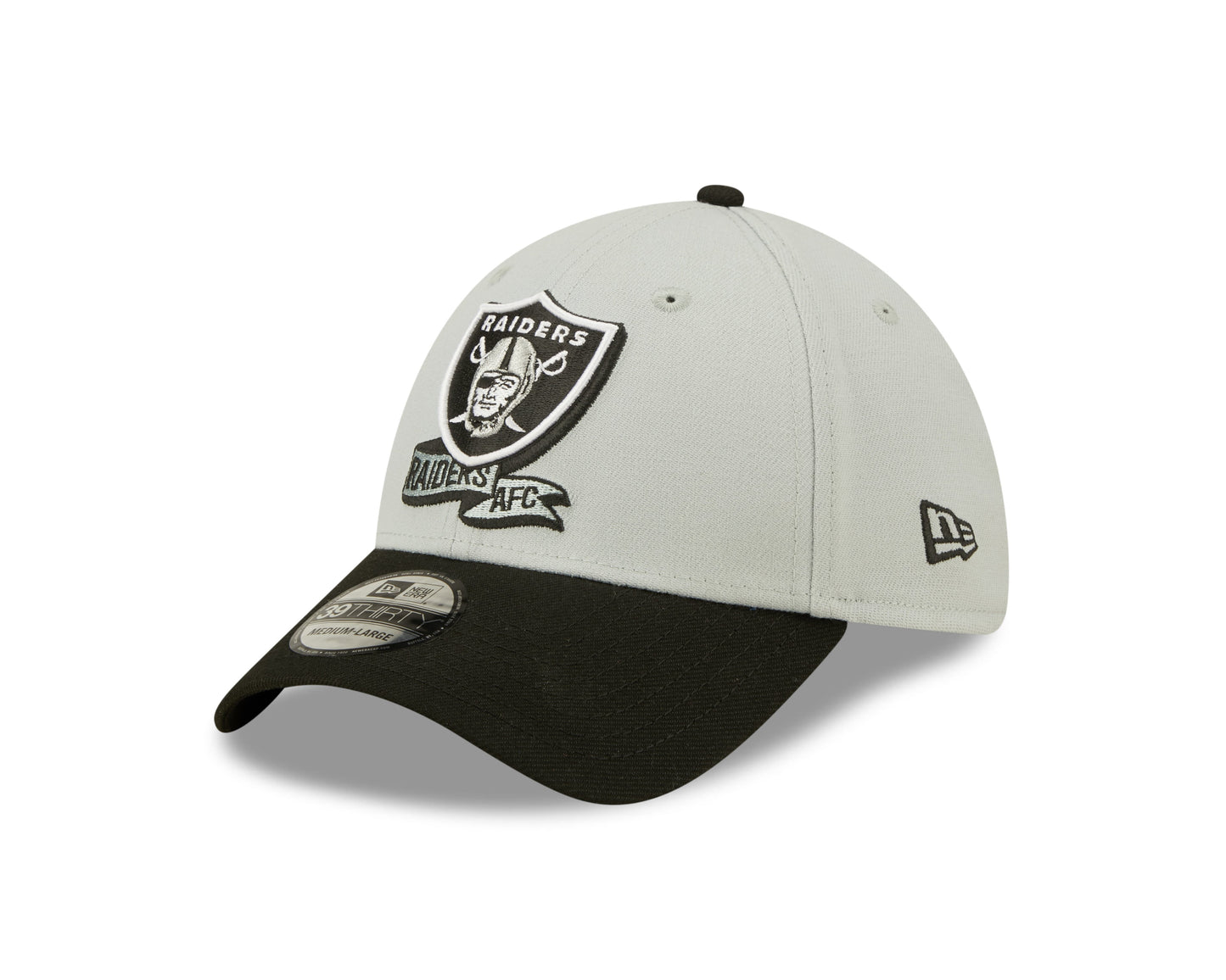 Men's Las Vegas Raiders New Era Gray/Black 2022 Sideline 39THIRTY Flex Hat