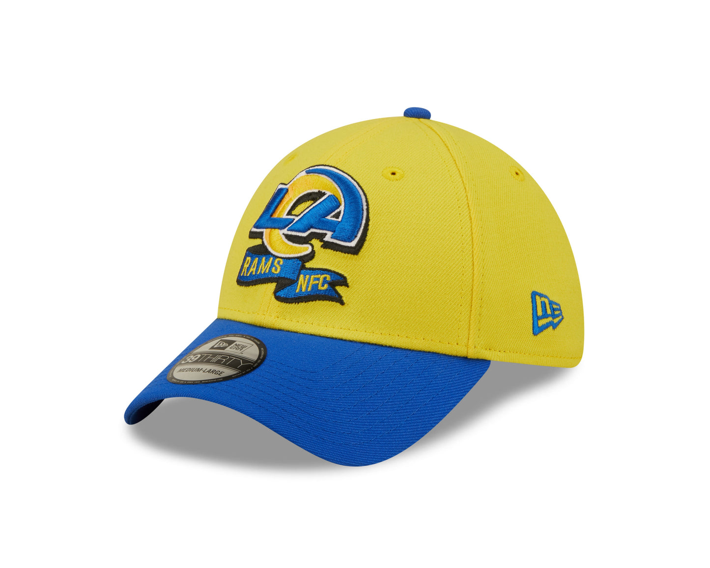 Men's Los Angeles Rams New Era Yellow/Blue 2022 Sideline 39THIRTY Flex Hat