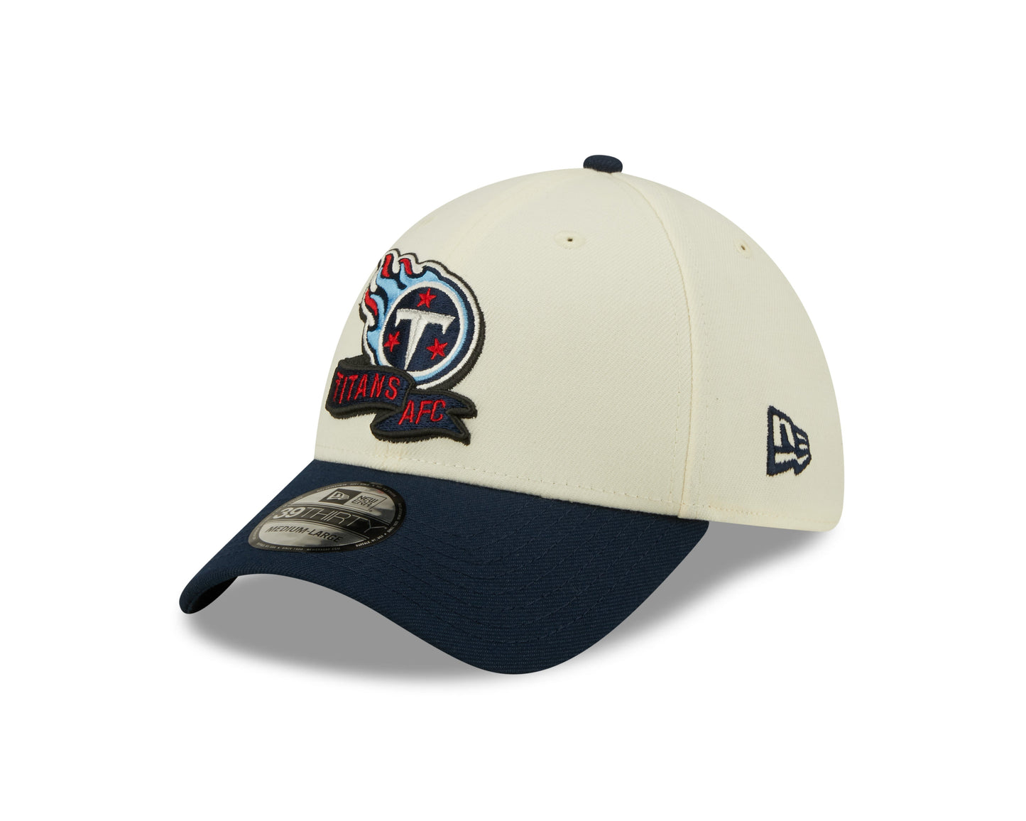 Men's Tennessee Titans New Era Cream/Navy 2022 Sideline 39THIRTY Flex Hat