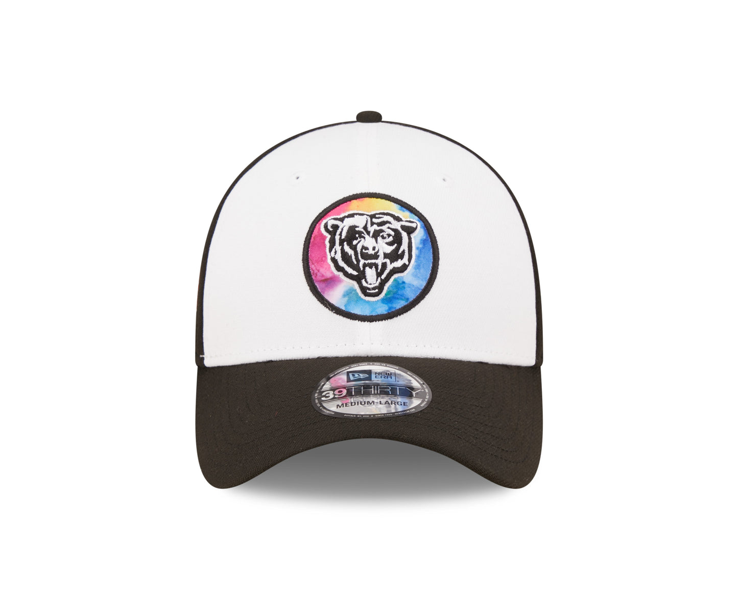 Men's Chicago Bears New Era Crucial Catch 2022 NFL Coaches Sideline Mascot Logo White/Black 39THIRTY Flex Hat