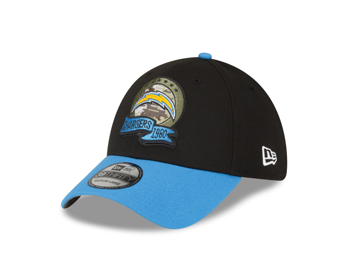 Men's Los Angeles Chargers New Era Black 2022 Salute to Service 39THIRTY Flex Hat