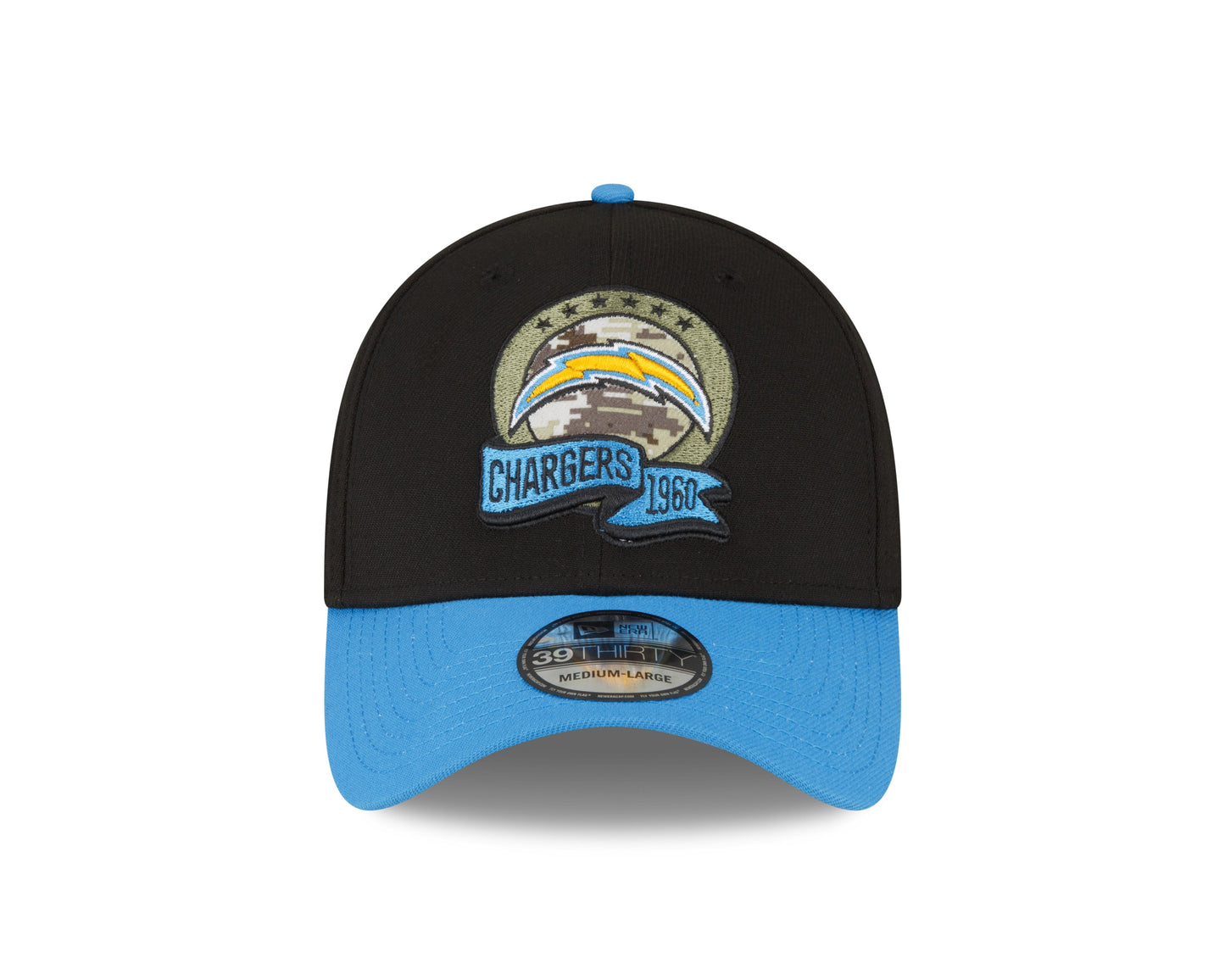 Men's Los Angeles Chargers New Era Black 2022 Salute to Service 39THIRTY Flex Hat