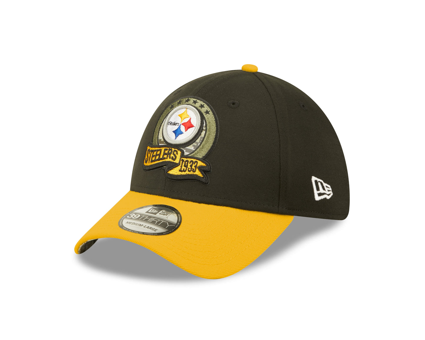 Men's Pittsburgh Steelers New Era Black 2022 Salute to Service 39THIRTY Flex Hat