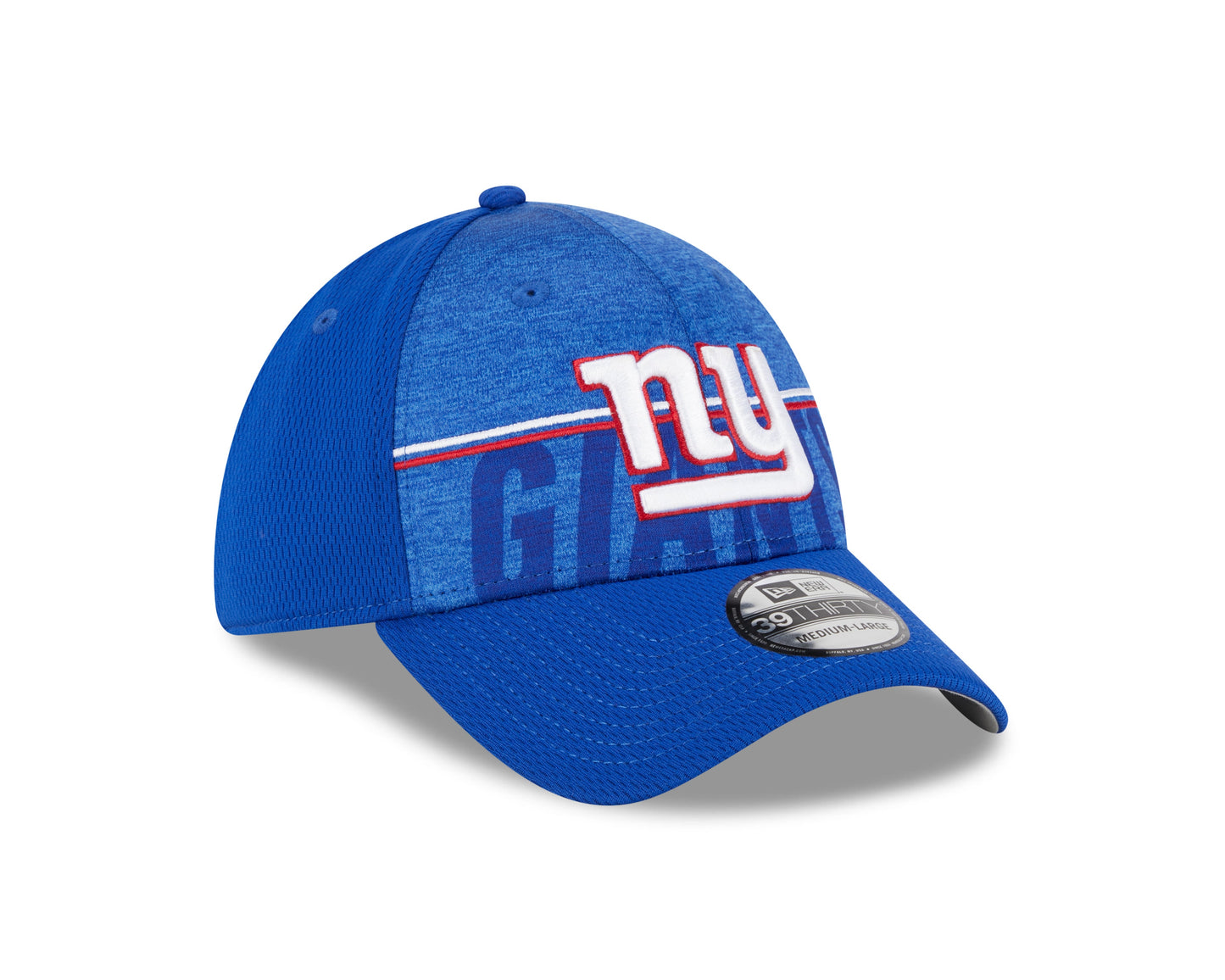 Men's New York Giants New Era NFL 2023 Training Camp Royal Primary Logo 39THIRTY Flex Fit Hat