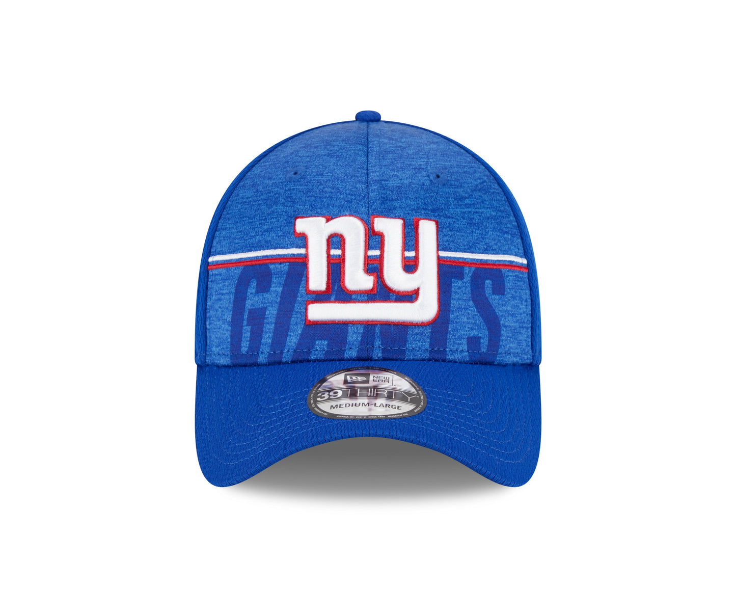 Men's New York Giants New Era NFL 2023 Training Camp Royal Primary Logo 39THIRTY Flex Fit Hat