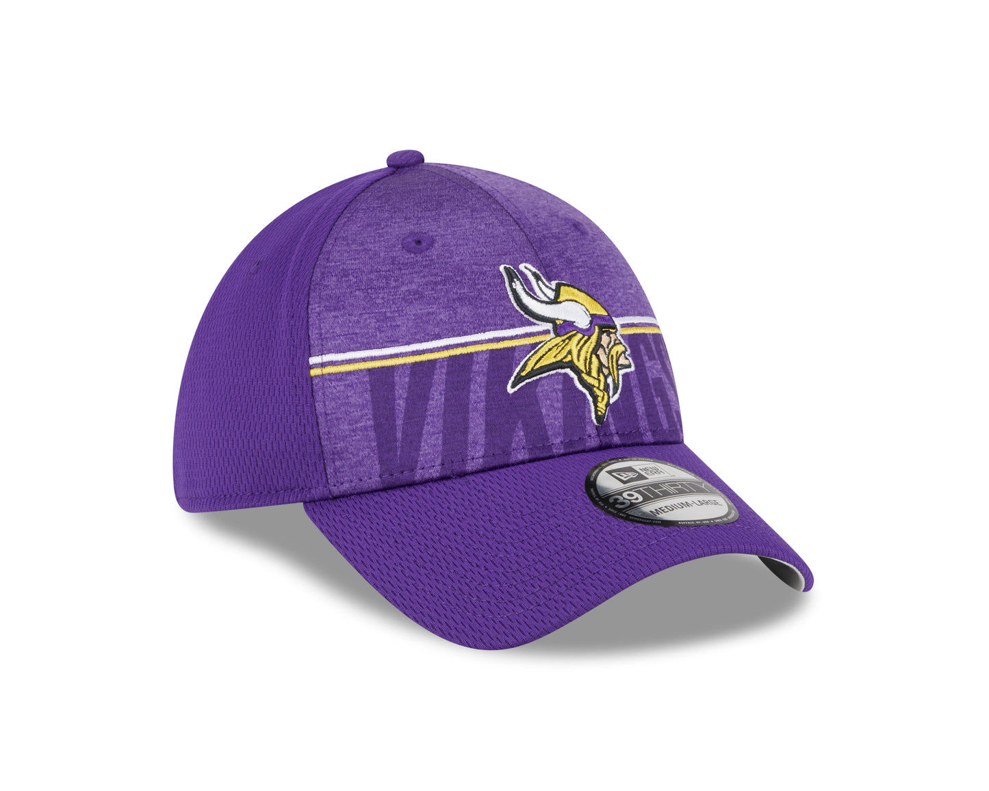 Men's Minnesota Vikings New Era NFL 2023 Training Camp Purple Primary Logo 39THIRTY Flex Fit Hat