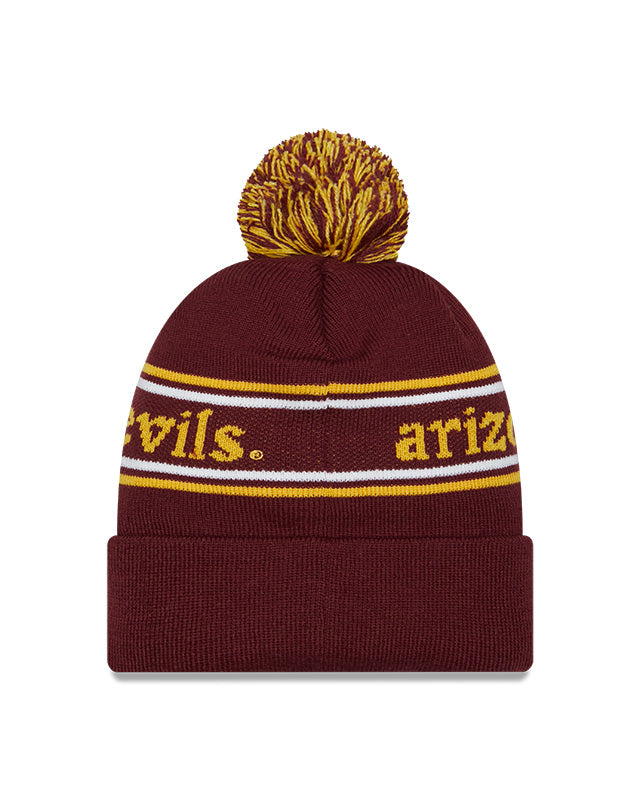 Arizona State Sun Devils Maroon New Era Marquee Cuffed Knit Hat with Pom