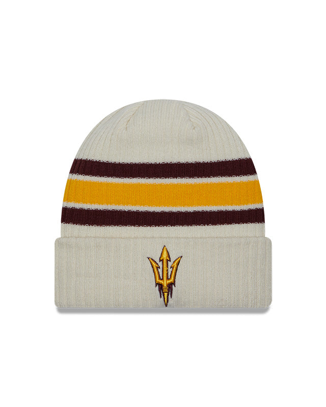 Men's Arizona State Sun Devils New Era Off White Vintage Cuffed Knit Hat