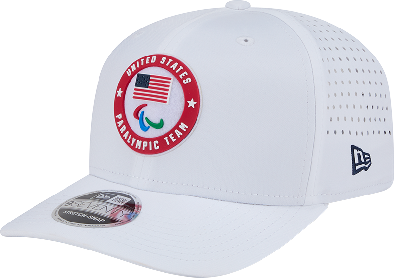 Team USA Paralympics White Performance New Era 9SEVENTY Stretch Snap Adjustable Hat