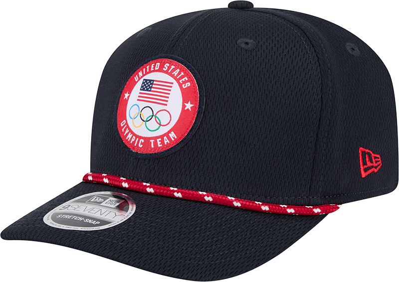 Team USA Olympics Navy Rope New Era 9SEVENTY Stretch Snap Adjustable Hat