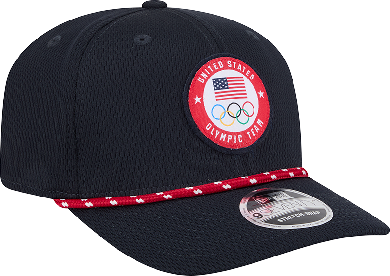Team USA Olympics Navy Rope New Era 9SEVENTY Stretch Snap Adjustable Hat