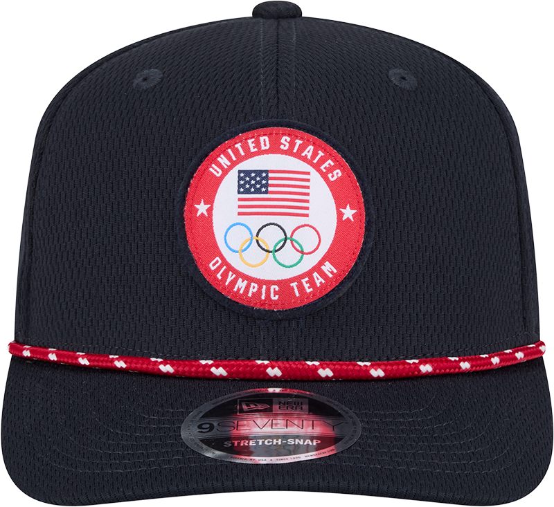Team USA Olympics Navy Rope New Era 9SEVENTY Stretch Snap Adjustable Hat