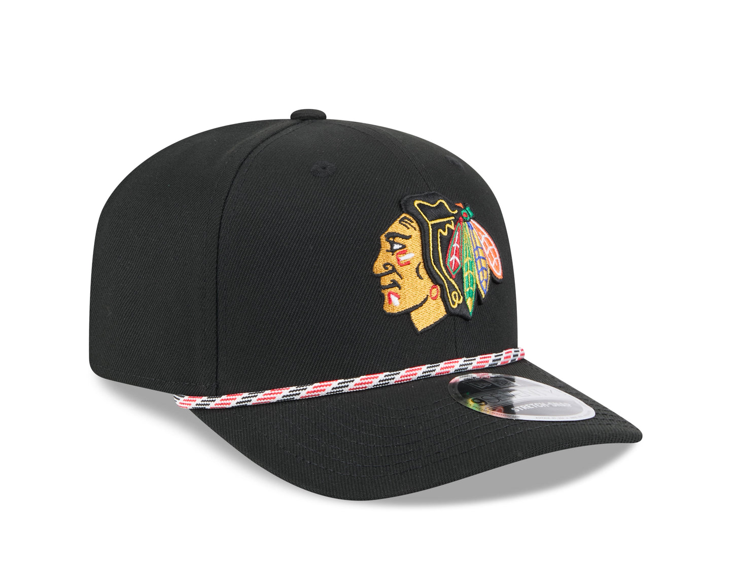 Chicago Blackhawks New Era Black Multi Rope 9SEVENTY Stretch Snap Adjustable Hat