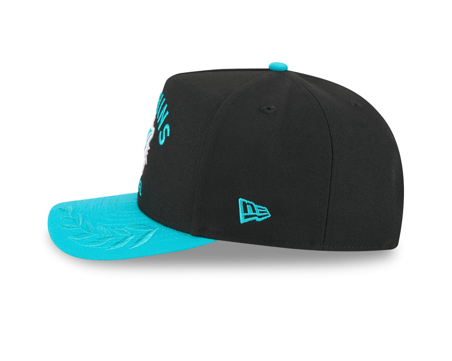 Men's Miami Dolphins New Era 2025 NFL Draft Black A-Frame 9FIFTY Snapback Adjustable Hat