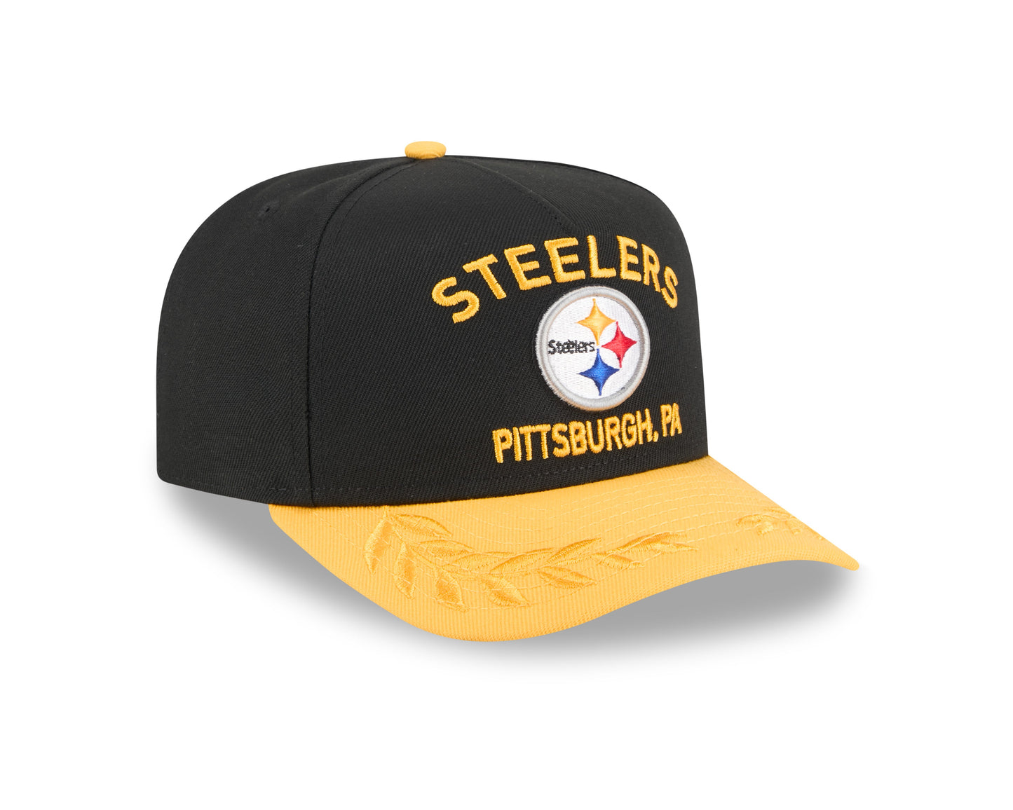 Men's Pittsburgh Steelers New Era 2025 NFL Draft Black A-Frame 9FIFTY Snapback Adjustable Hat