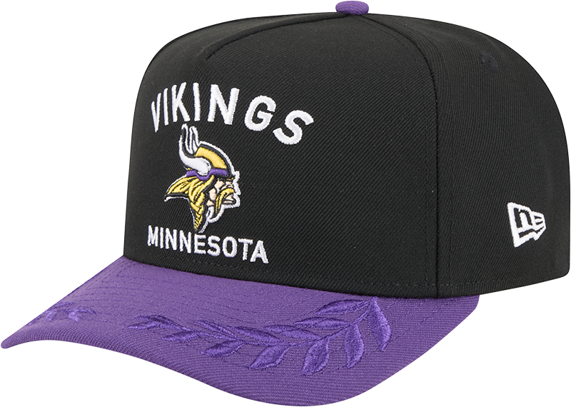 Men's Minnesota Vikings New Era 2025 NFL Draft Black A-Frame 9FIFTY Snapback Adjustable Hat