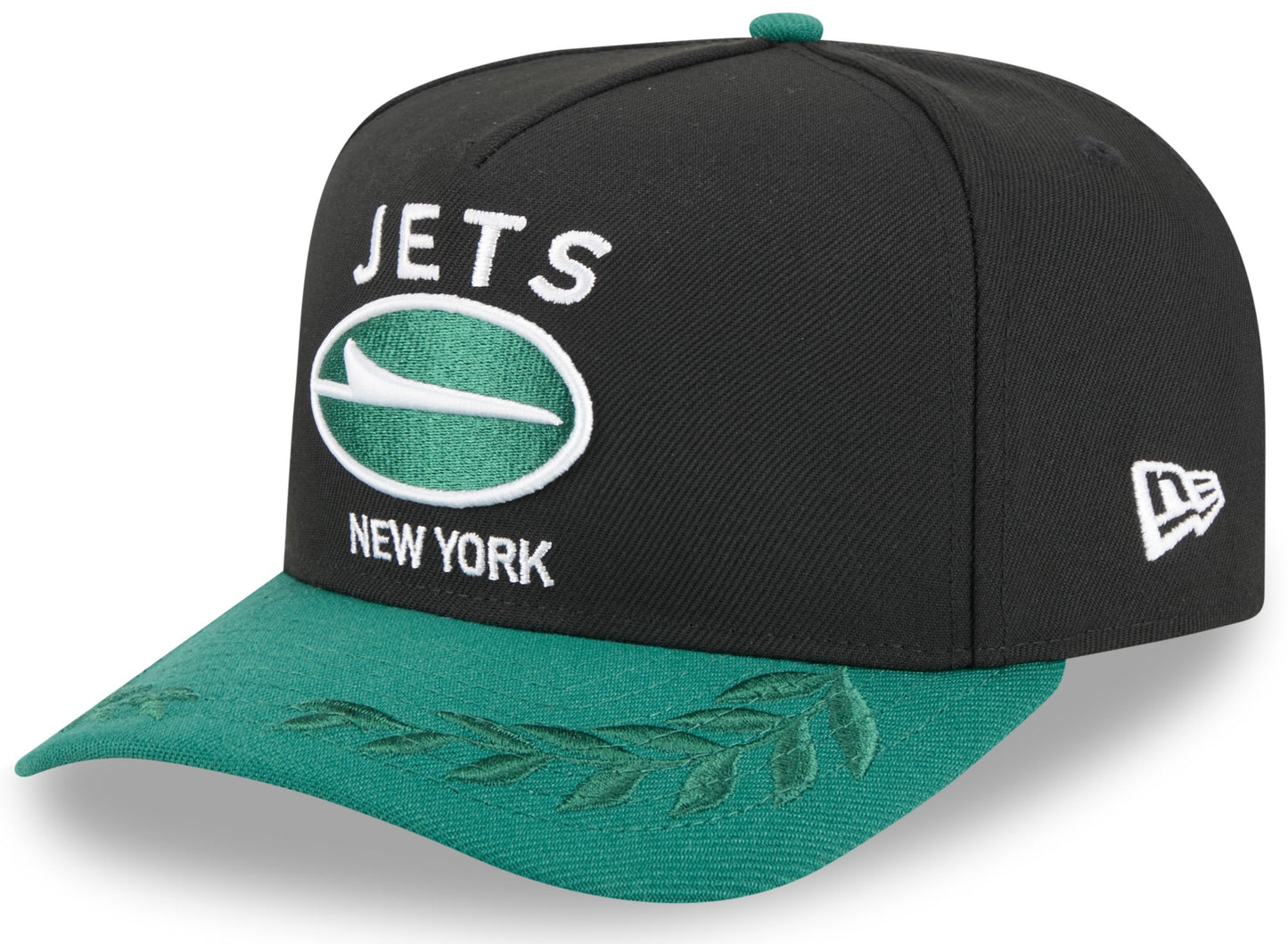 Men's New York Jets New Era 2025 NFL Draft Black A-Frame 9FIFTY Snapback Adjustable Hat