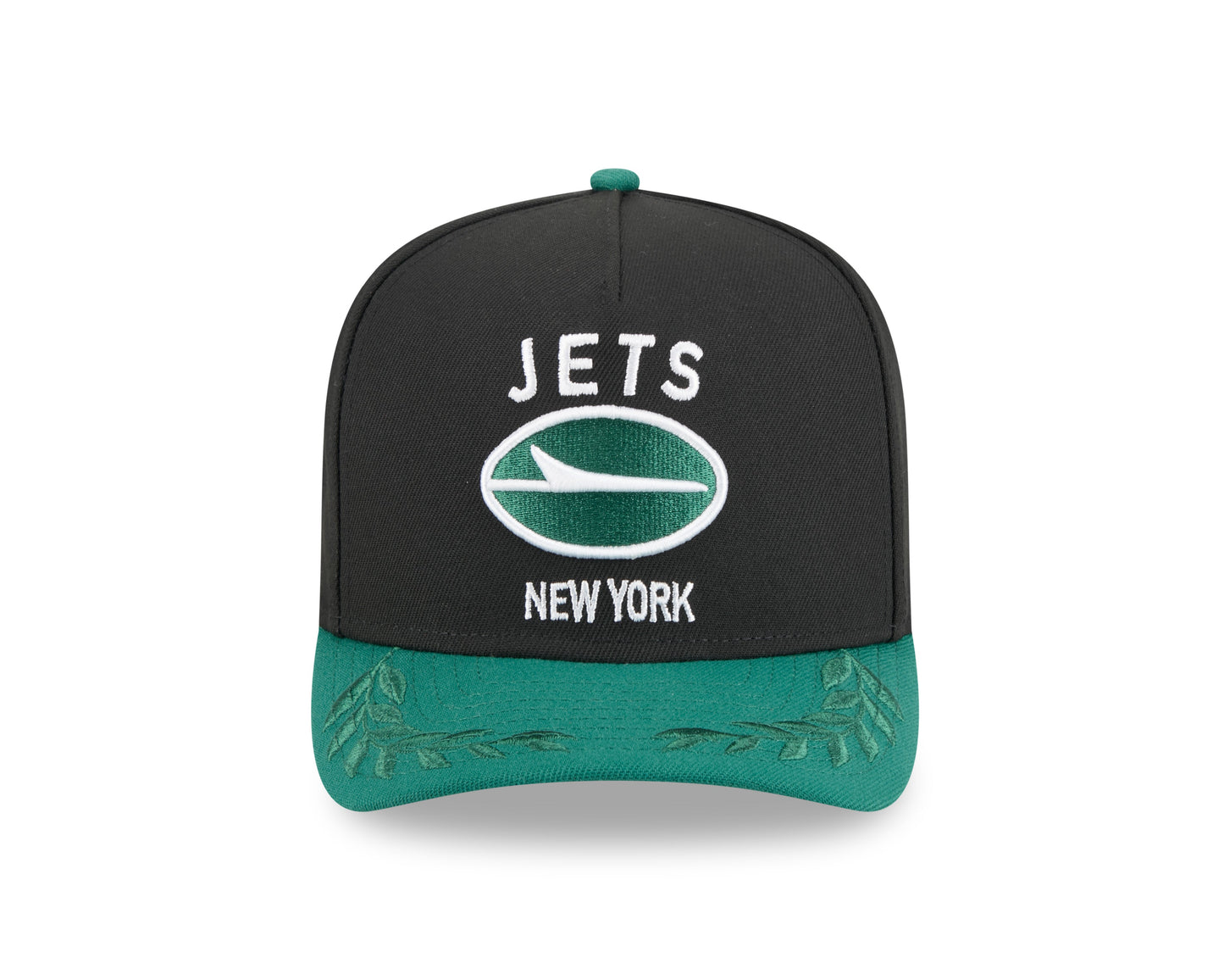 Men's New York Jets New Era 2025 NFL Draft Black A-Frame 9FIFTY Snapback Adjustable Hat