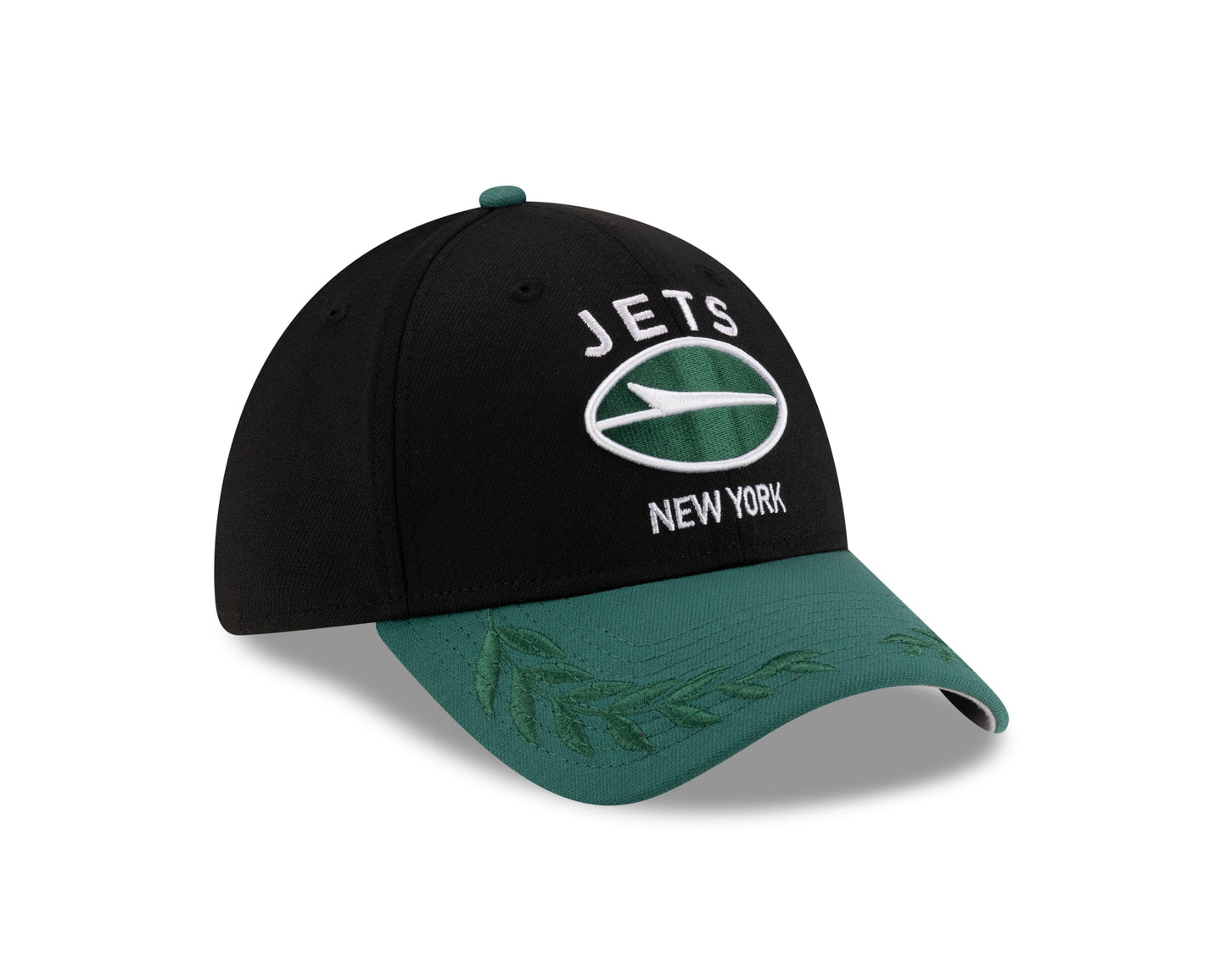 Men's New York Jets New Era 2025 NFL Draft Black 39THIRTY Flex Fit Hat