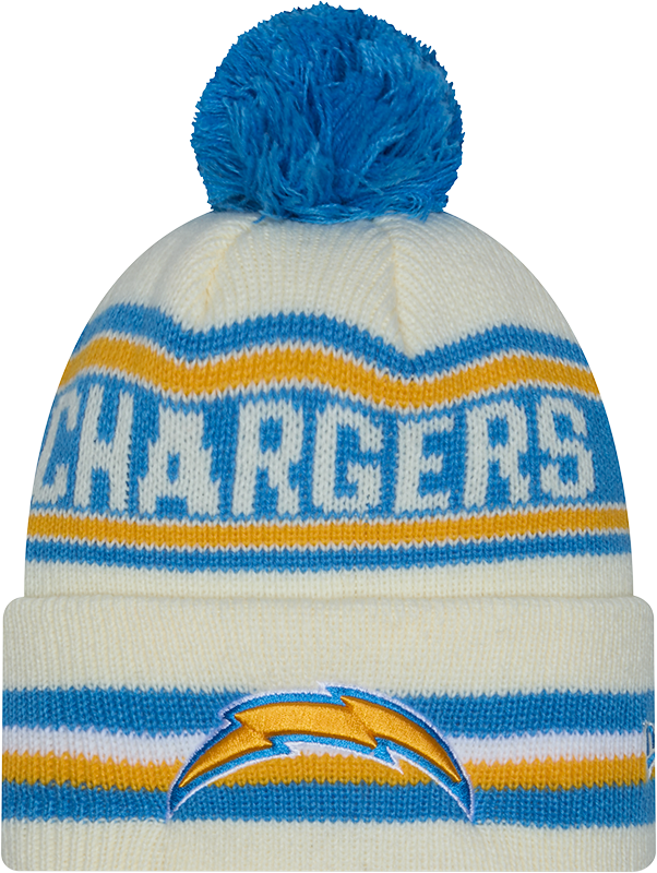 Los Angeles Chargers New Era Off White Knit Classic Cuffed Pom Knit