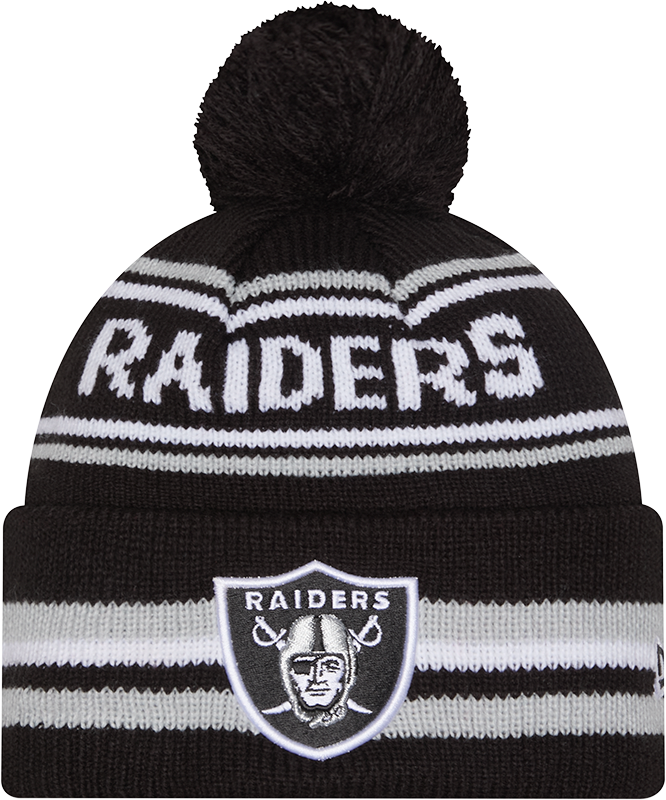 Las Vegas Raiders Black New Era Knit Classic Cuffed Pom Knit