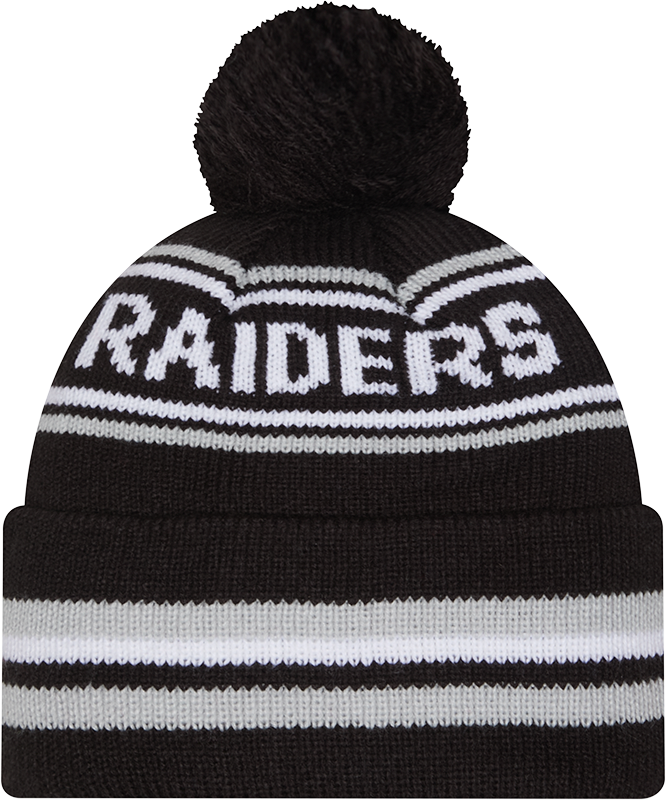 Las Vegas Raiders Black New Era Knit Classic Cuffed Pom Knit